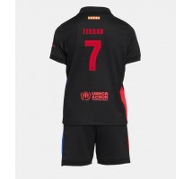 Barcelona Ferran Torres #7 Koszulka Wyjazdowa dzieci 2024-25 Krótki Rękaw (+ krótkie spodenki)